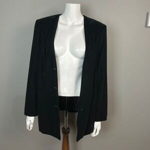 Talbots Black Velvet Blazer Jacket size 10 Holiday Christmas Made in USA NWT